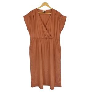 Universal Thread Women's Brown Cap Sleeve Cotton Midi Dress Size XXL